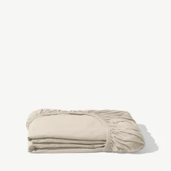 1700 COTEX Draps Housse-Drap-housse en percale de coton - Beige Dune