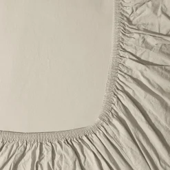 1700 COTEX Draps Housse-Drap-housse en percale de coton - Beige Dune