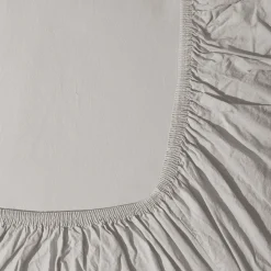 1700 COTEX Draps Housse-Drap-housse en percale de coton - Gris Pavot