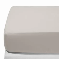 1700 COTEX Draps Housse-Drap-housse en percale de coton - Gris Pavot