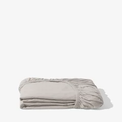 1700 COTEX Draps Housse-Drap-housse en percale de coton - Gris Pavot