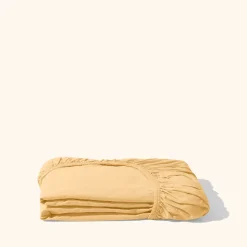 1700 COTEX Draps Housse-Drap-housse en percale de coton - Jaune Orge