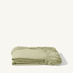 1700 COTEX Draps Housse-Drap-housse en percale de coton - Vert Sauge