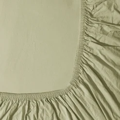 1700 COTEX Draps Housse-Drap-housse en percale de coton - Vert Sauge