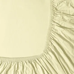 1700 COTEX Draps Housse-Drap-housse en percale de coton - Jaune Yuzu