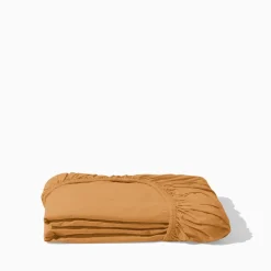 1700 COTEX Draps Housse-Drap-housse en percale de coton - Jaune Safran