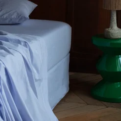 1700 COTEX Draps Housse-Drap-housse en percale de coton - Parme Lilas