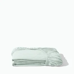 1700 COTEX Draps Housse-Drap-housse en percale de coton - Bleu d'Eau
