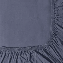 1700 COTEX Draps Housse-Drap-housse en percale de coton - Bleu d'Orage