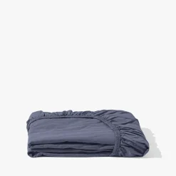 1700 COTEX Draps Housse-Drap-housse en percale de coton - Bleu d'Orage