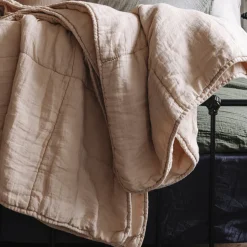 1700 COTEX Maison De Campagne|Édredons-Édredon en 100% lin lavé - Beige Rosé