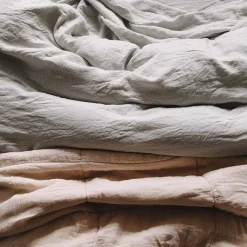 1700 COTEX Maison De Campagne|Édredons-Édredon en 100% lin lavé - Beige Rosé