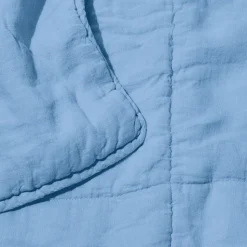 1700 COTEX Édredons-Édredon en 100% lin lavé - Bleu Tyrrhénien