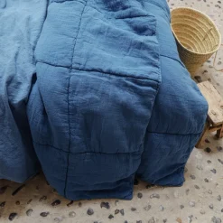 200 LINTEX Édredons-Édredon en 100% lin lavé - Bleu Paros
