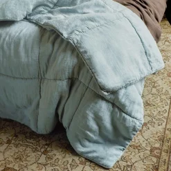 1700 COTEX Édredons-Édredon en 100% lin lavé - Gris Vésuve