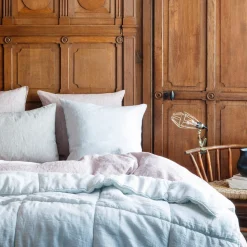 1700 COTEX Édredons-Édredon en 100% lin lavé - Rayures Gris Vésuve