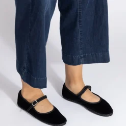 Femme Drogheria Crivellini Ballerines-- Ballerines Jane Velvelt à attache - Noir
