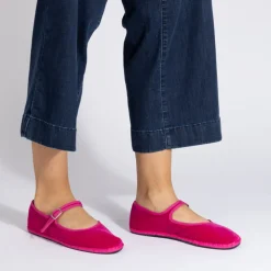 Femme Drogheria Crivellini Ballerines-- Ballerines Jane Velvelt à attache - Fushia
