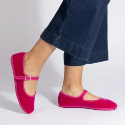 Femme Drogheria Crivellini Ballerines-- Ballerines Jane Velvelt à attache - Fushia