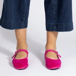 Femme Drogheria Crivellini Ballerines-- Ballerines Jane Velvelt à attache - Fushia