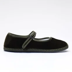 Femme Drogheria Crivellini Ballerines-- Ballerines Jane Velvelt à attache - Olive