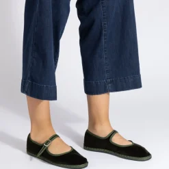 Femme Drogheria Crivellini Ballerines-- Ballerines Jane Velvelt à attache - Olive