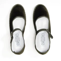 Femme Drogheria Crivellini Ballerines-- Ballerines Jane Velvelt à attache - Olive