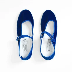 Femme Drogheria Crivellini Ballerines-- Ballerines Jane Velvelt à attache - Bleu