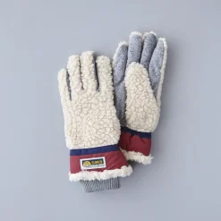 Femme ELMER  Gants|Gants & Mitaines-ELMER - Gants Teddy 5FGR - Beige et Rouge