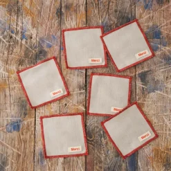 200 LINTEX Dessous De Verre|Dessous De Verre En Lin-Ensemble de 6 dessous de verre en lin lavé -