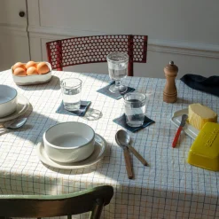 200 LINTEX Dessous De Verre|Dessous De Verre En Lin-Ensemble de 6 dessous de verre en lin lavé - Bleu encre