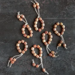 2063 ENSEMBLE CREATION Ustensiles-Ensemble de 6 rond de serviettes - Perle Bois