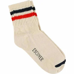 Femme Escuyer Chaussettes|Chaussettes-- Chaussettes Ankle - Ecru/Bleu