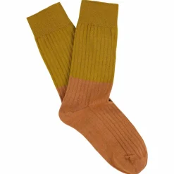 Femme Escuyer Chaussettes|Chaussettes-- Chaussettes Color Block - Moutarde
