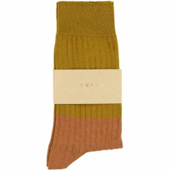 Femme Escuyer Chaussettes|Chaussettes-- Chaussettes Color Block - Moutarde