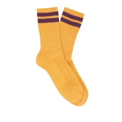 Femme Escuyer Chaussettes|Chaussettes-- Chaussettes Rayées - Mustard