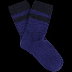 Femme Escuyer Chaussettes|Chaussettes-- Chaussettes Stripes - Bleu