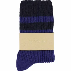 Femme Escuyer Chaussettes|Chaussettes-- Chaussettes Stripes - Bleu