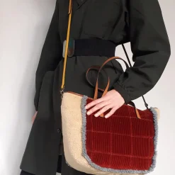 Femme Exquisite J Sacs À Main-- Sac Velvet - Rouge