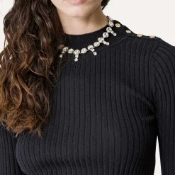 Femme Forte_Forte Mailles-- Col roulé - Noir