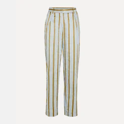 Femme Forte_Forte Pantalons-- Pantalon Rayé - Ciel