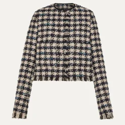 Femme Forte_Forte Vestes-- Veste Pied de Poule - Bleu