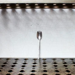 259 SERAX Couverts|Fourchettes-Fourchette apéro en métal martelé - Stonewash - La Nouvelle Table