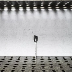 259 SERAX Couverts|Fourchettes-Fourchette apéro en métal martelé - Anthracite - La Nouvelle Table