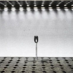 259 SERAX Couverts|Fourchettes-Fourchette apéro en métal martelé - Anthracite - La Nouvelle Table