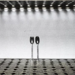 259 SERAX Couverts|Fourchettes-Fourchette apéro en métal martelé - Anthracite - La Nouvelle Table