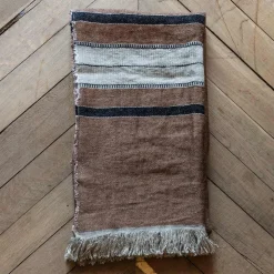 631 LIBECO Plaids & Couvertures-Fouta Belge en lin - Rayures Bruges