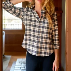 Femme FRANK ET EILEEN Chemises-Frank & Eileen - Chemise Barry - Carreaux Marine