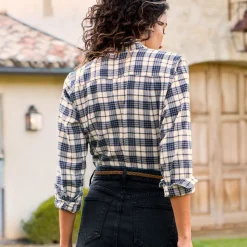 Femme FRANK ET EILEEN Chemises-Frank & Eileen - Chemise Barry - Carreaux Marine