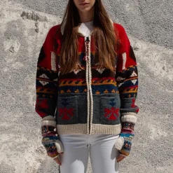 Femme Frantic Mailles-- Gilet Teardrops - Rouge